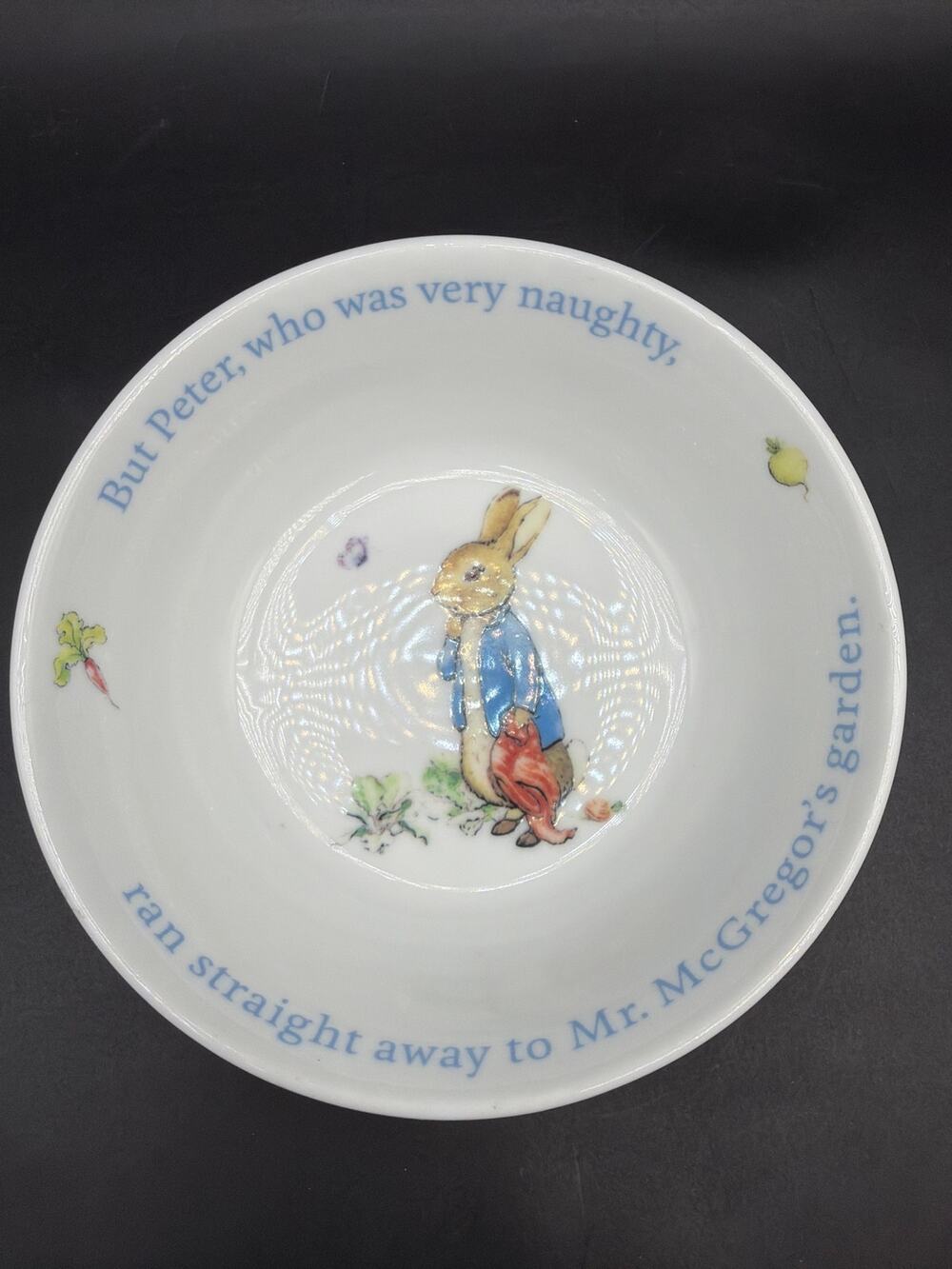 Wedgwood Peter Rabbit Bowl 2014 Mr McGregor Beatrix Potter 6” Nursery Dish